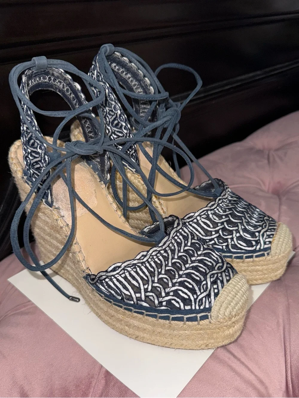 Gianni Bini Lace-Up Espadrille Wedges